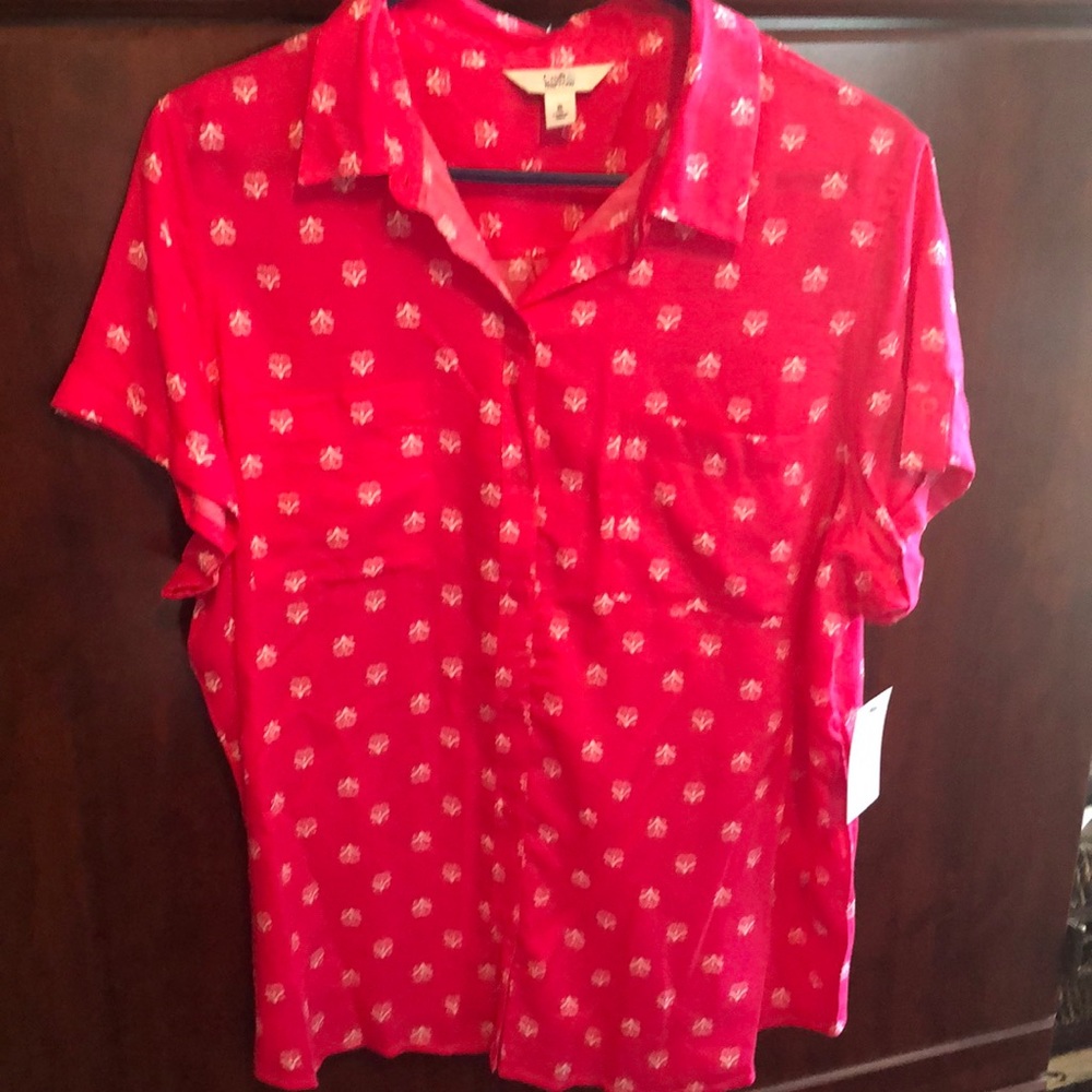 Croft & Barrow Blouse. Pink and white